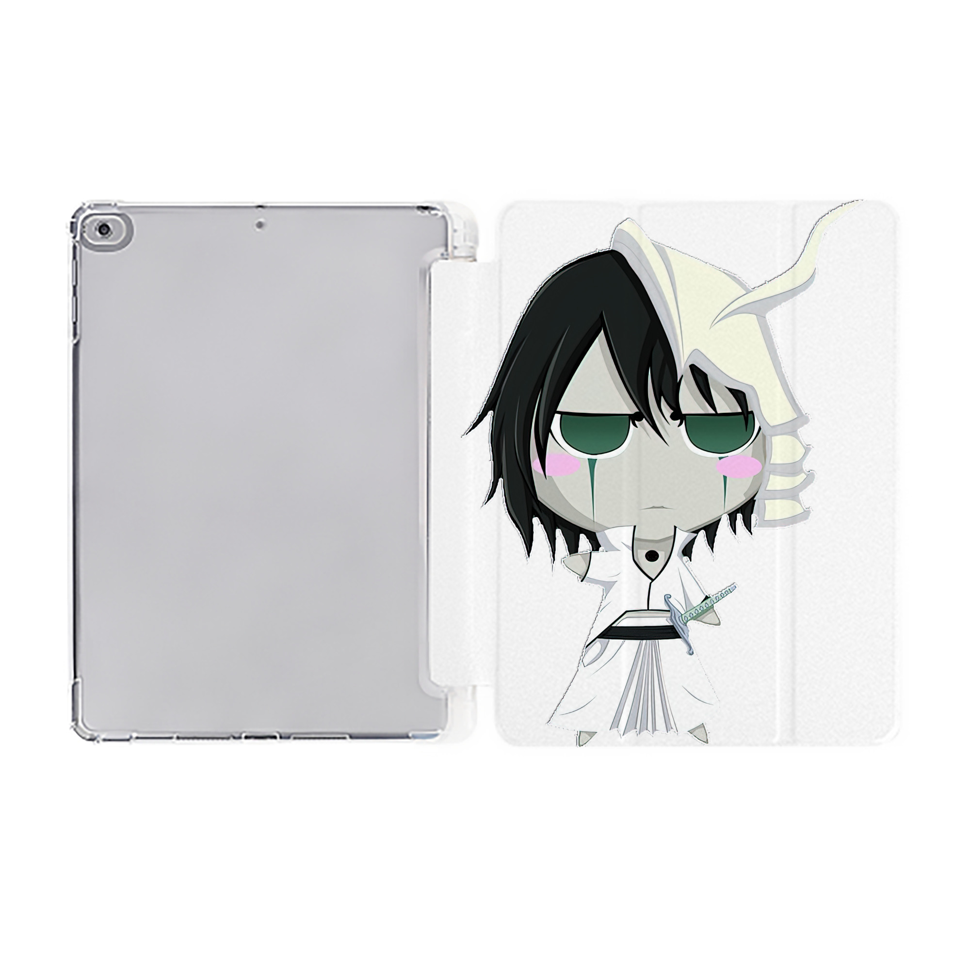 （画像用） ブリーチ ウルキオラ·シファー BLEACH Ulquiorra cifer IPad ケース ペン収納付き 三つ折りスタンド PUレザー×シリコン 対応機種9.5/10.5/10.9インチ